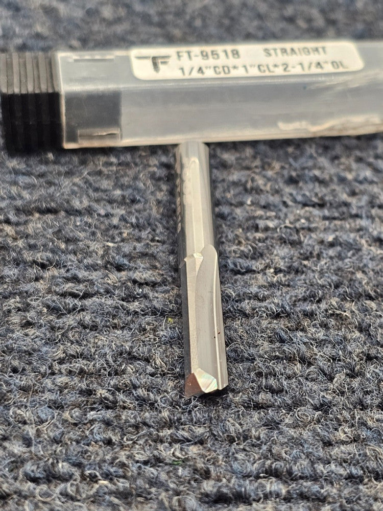 (QTY 2) Foos FT-9518 Carbide Drill Straight Flute 1/4" CD, 1" CL, 2-1/4" OL