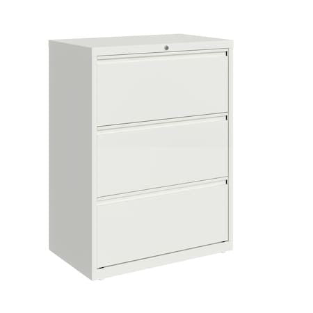 Hirsh 23697 30 In W 3 Drawer Lateral File Cabinet, White,  A4/Legal/Letter