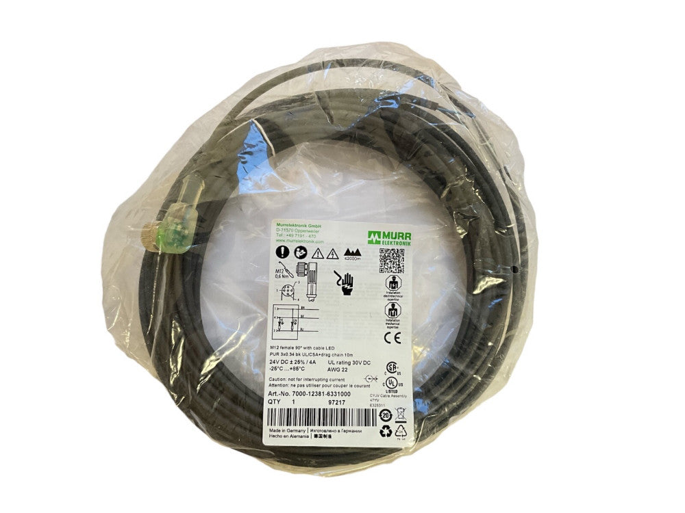 Murr Elektronik 7000-12381-6331000 M12 5-Pin Female Cable 10m IP67 AUTOMATION