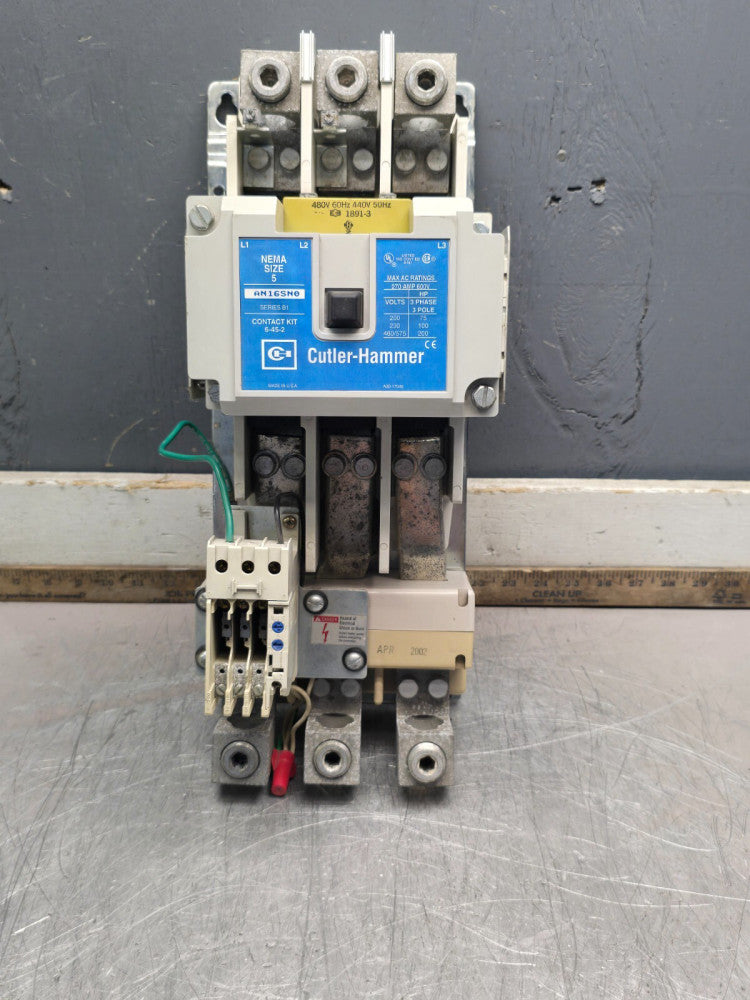 CUTLER HAMMER STARTER AN16SN0 NEMA SIZE-5 SER-B1 270A 600V@200HP, MAKE OFFER!