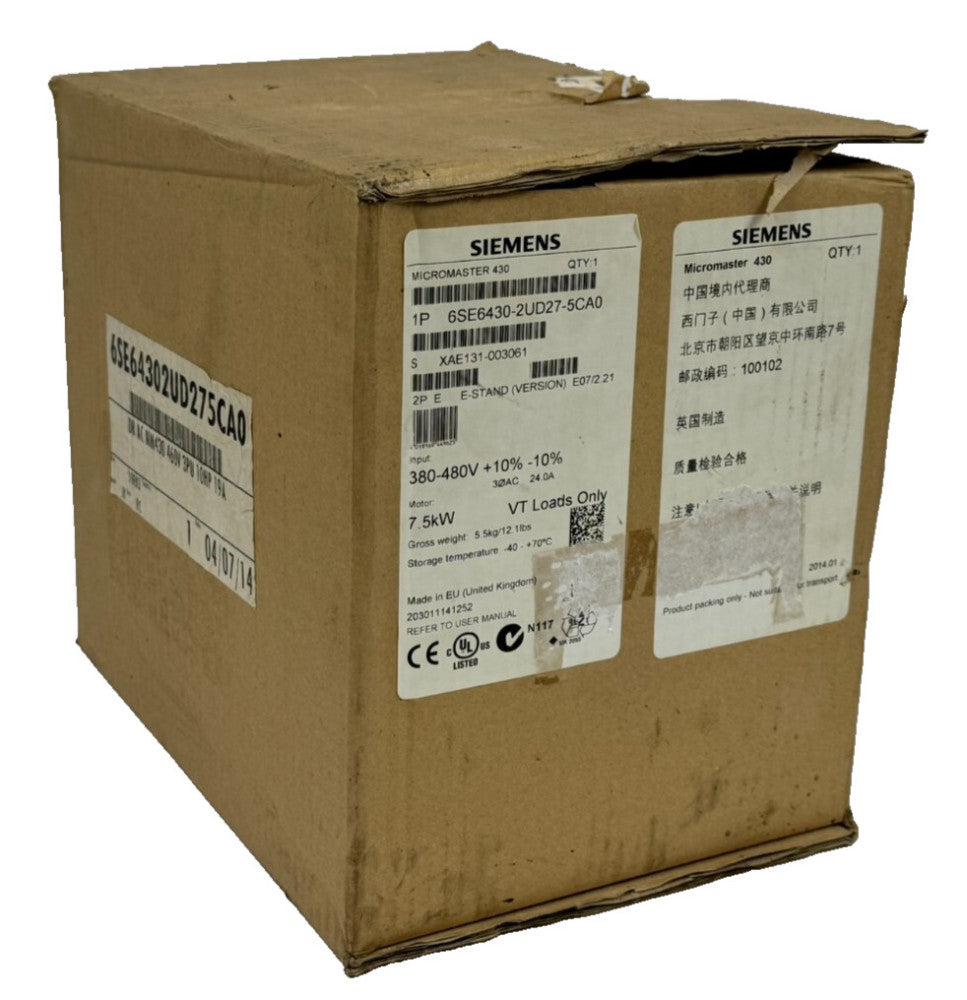 NEW SIEMENS 6SE6430-2UD27-5CA0 MICROMASTER 430 10HP 380-480V
