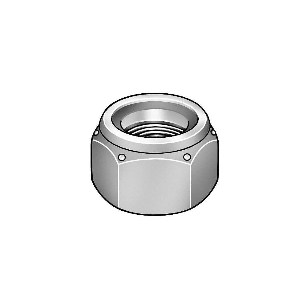 1EY93 3/8"-24 Nylon Insert Lock Nut Plain Finish, Grade 8 Steel, 3 Packs of 100
