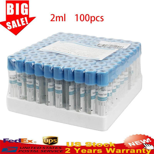 100 Medical Grade Blood Collection Coagulation Tubes - Sterile Sodium Citrate