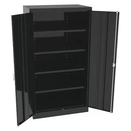 Tennsco 6624Dhbk Shelving Storage Cabinet, 66 In H, 36 In W, 24 In D, Swing,