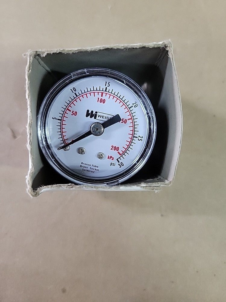 New! Weiss Instruments TL15-030-8B 0-30PSI 1/8" CBM Pressure Gauge