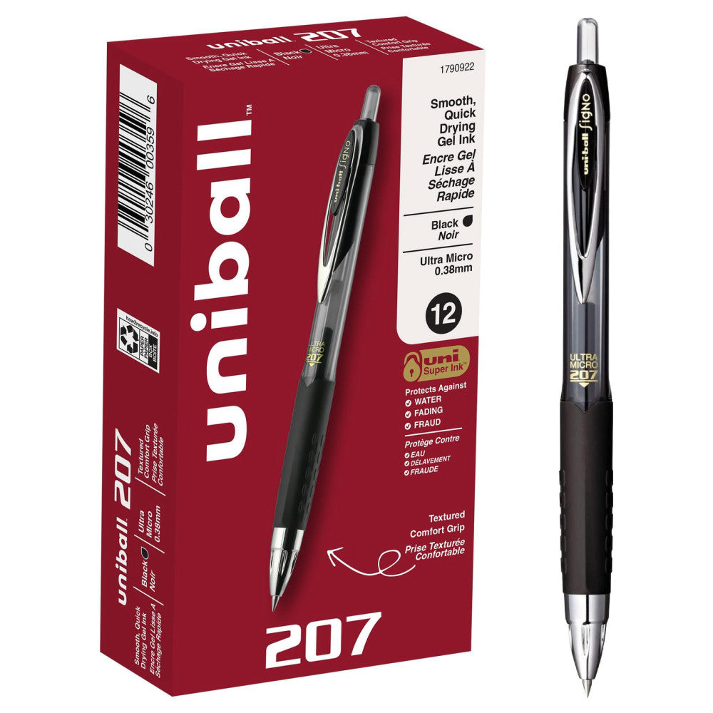 207 Signo Gel Ultra Micro Gel Pen, Retractable, Extra-Fine 0.38 Mm, Black Ink...