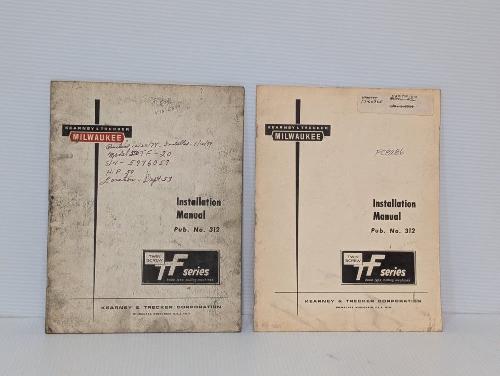 (2) Kearney & Trecker Milwaukee TF16, TF17 & TF20 Twin Screw Machine Manuals
