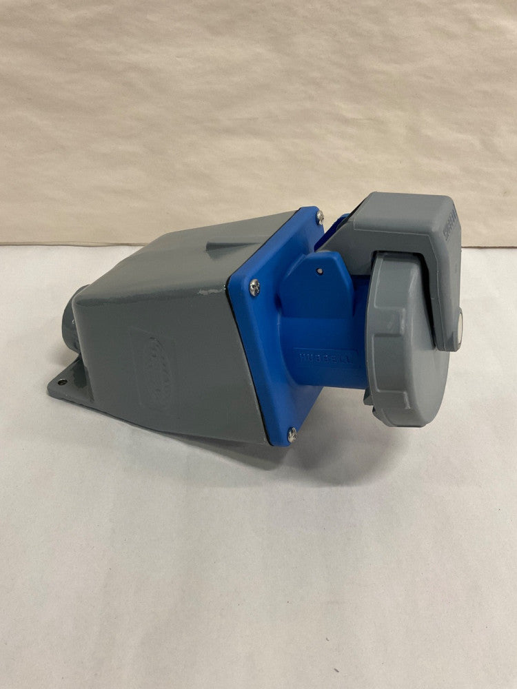 Hubbell 460R9W 60A 250V 3Ø 4W Pin and Sleeve Receptacle w/ 1 1/4 in Conduit Box