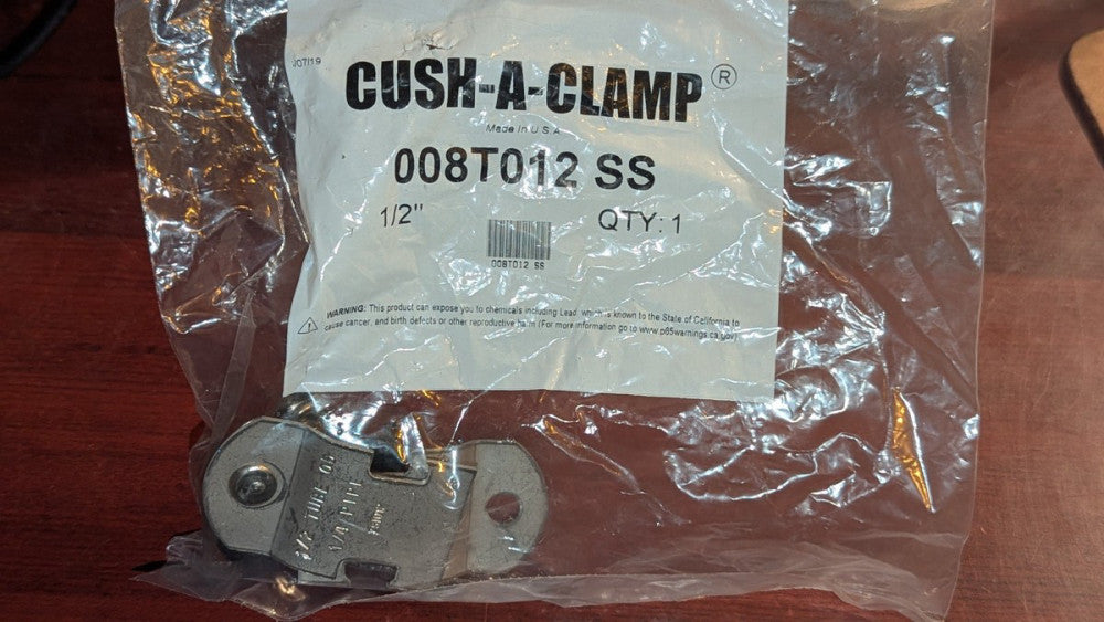 Lot of (18) Cush-A-Clamp 008T012 SS  Cushioned Clamp 1/2" OD New & Sealed