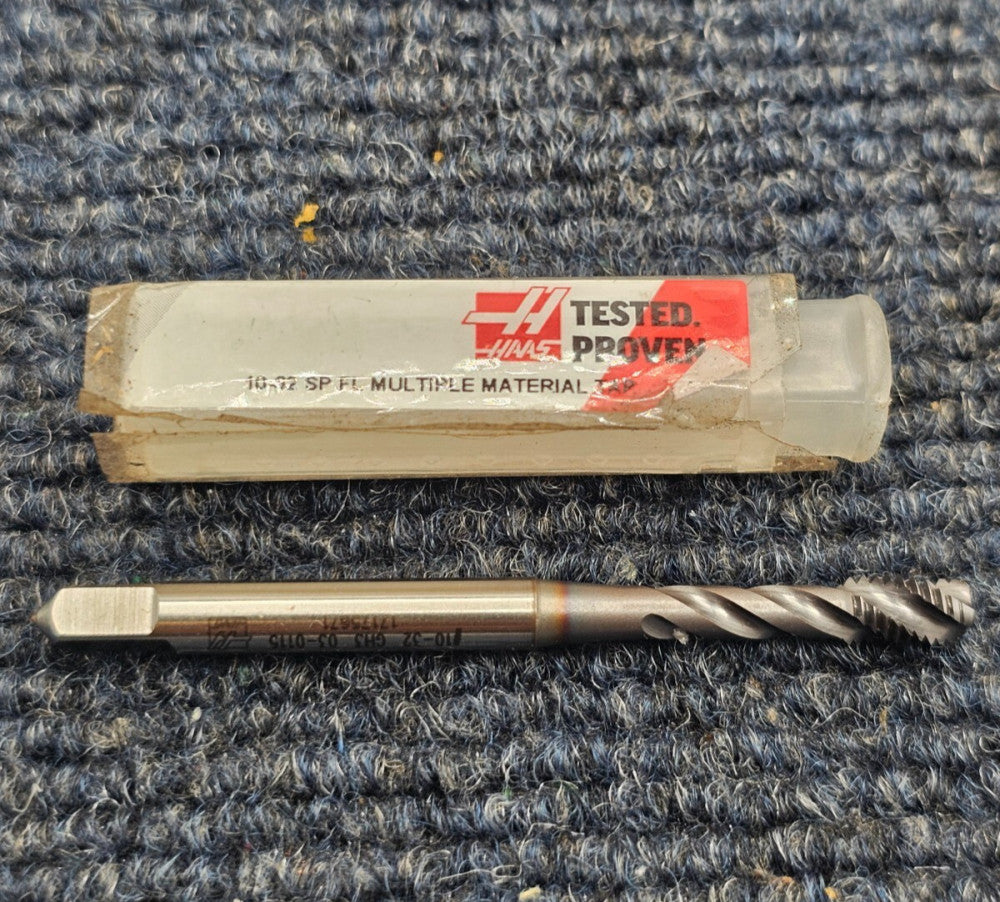 HAAS 03-0115: #10-32 UNF HSS-E Spiral Flute Tap, 0.194" Shank x 0.276" Thread