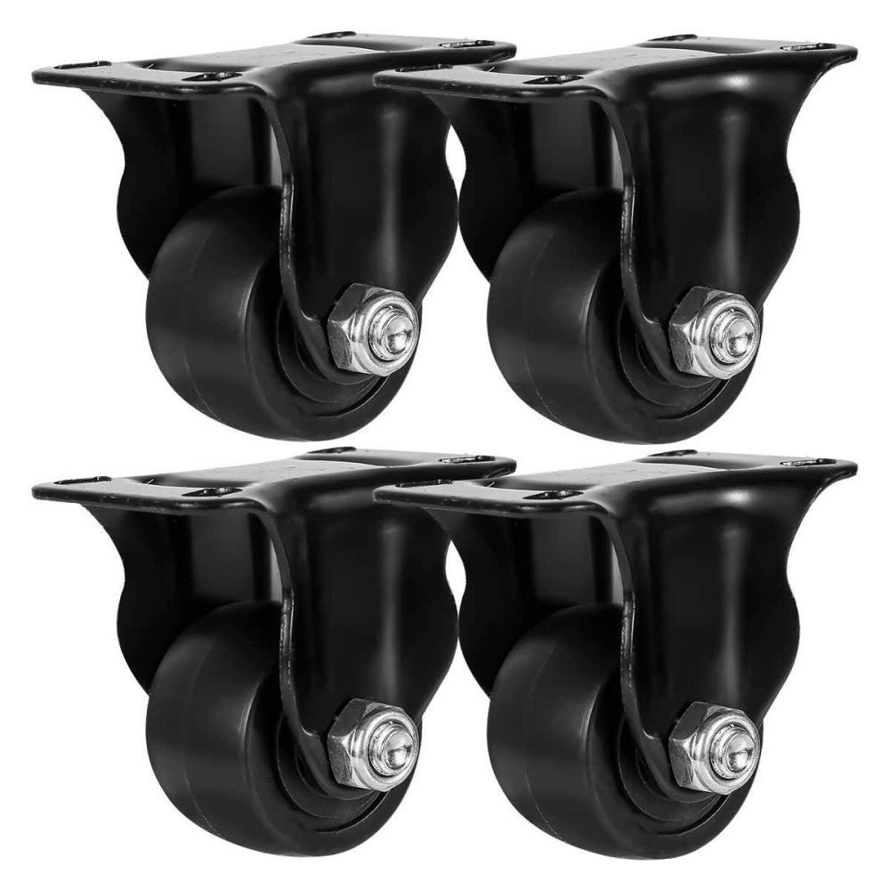 1.5 inch Heavy Duty Polyurethane Caster Wheels Rigid Fixed Non Swivel Industr...