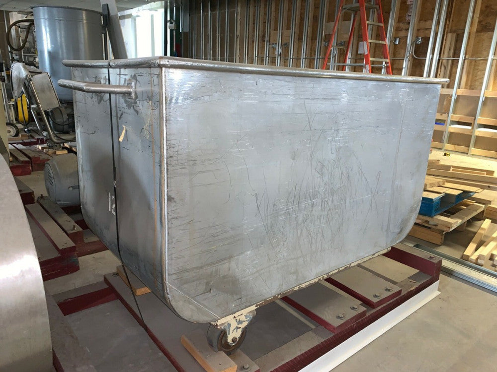 32 cu. ft. Stainless Steel Open Top Portable Bulk Tote Bin 52" x 30" x 32"deep