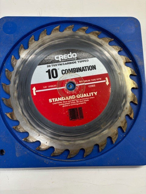 CREDO CARBIDE TIPPED 10" SAW BLADE 5/8" ARBOR 12302 28 TEETH