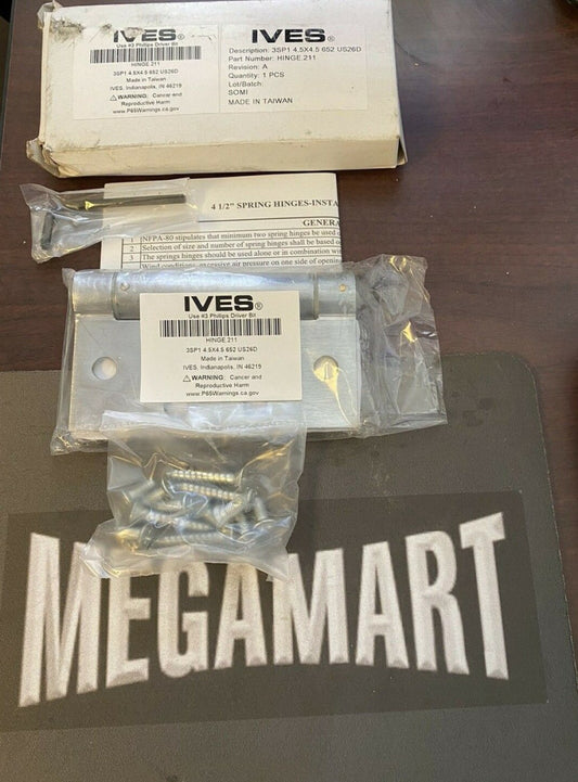 20 NEW IVES HINGE 211 BALL BEARING  3sp1  4.5  652  US26D