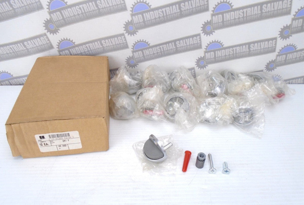 (Lot of 12) - HAGER - 241F - DOME DOOR STOP - US26D - Satin Chrome -(NEW in BOX)
