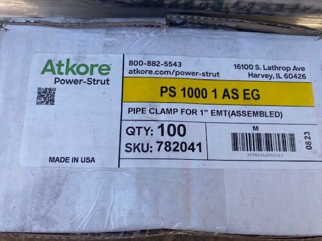 (100 PACK) Power-Strut PS 1000 AS 1 EG 1" Electrogalvanized Pre-Assembled EMT