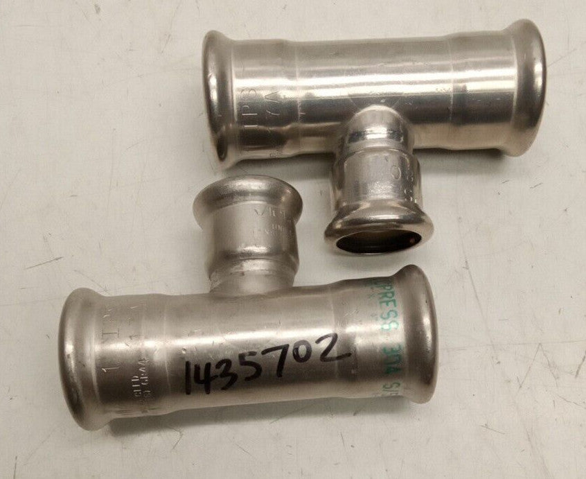 Victaulic 1" X 1" X 3/4" Vic-Press Stainless Tee (Lot Of 2)