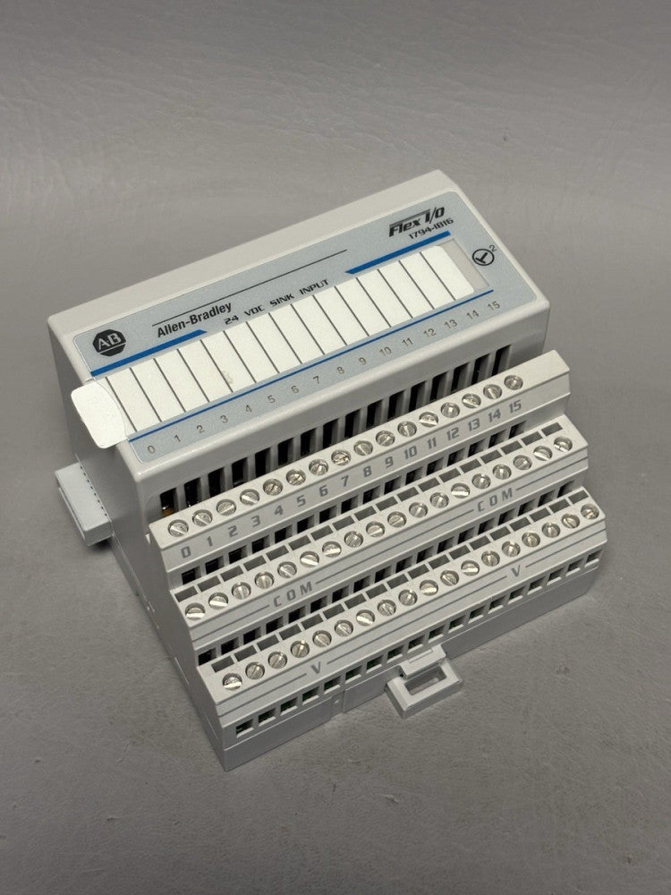 ALLEN BRADLEY FLEX I/O 16 POINT INPUT MODULE WITH BASE 1794-IB16 SER. A