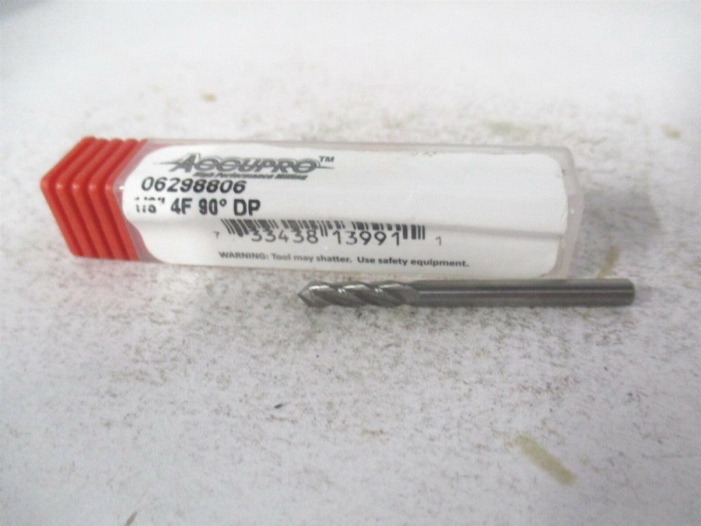 (SCCMG-404-DP-PL) 1/8" x 1/2" x 1/8" x 1-1/2" OAL 4 Flute 90° Carbide Drill Mill