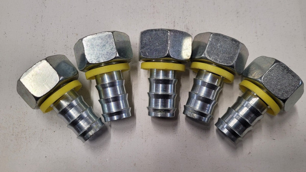 Lot of 5 Parker 3C382-22-12 Push on Field Attachable Hydraulic Hose Fittings