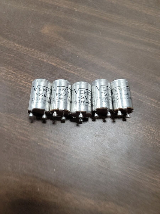 (5) Vemco 30-40W Fluorescent Starters , FSV-4