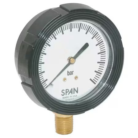 Span Lfs-210-7 Bar-G Industrial Pressure Gauge, 0 To 7 Psi, 2 1/2 In Dial, 1/4