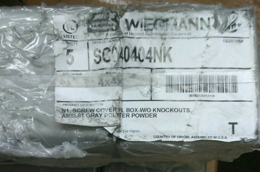 NEW WIEGMANN SC040404NK NEMA 1 4.00" H x 4.00" W x 4.00" D Wall Mount Enclosure