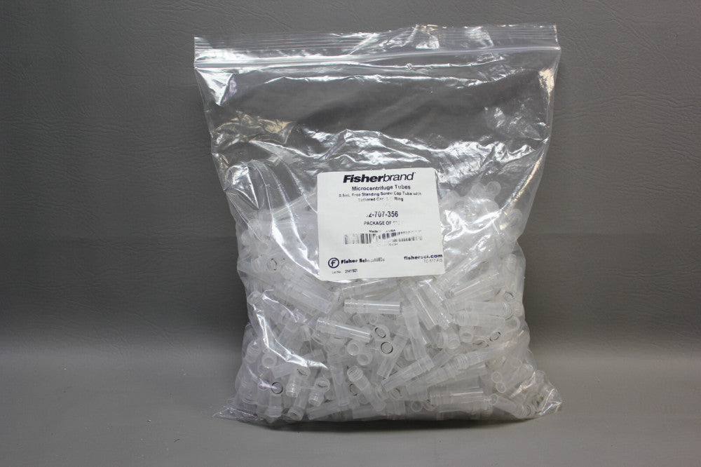Fisherbrand 02-707-356 Microcentrifuge Tubes 0.5mL Free Standing Screw Caps