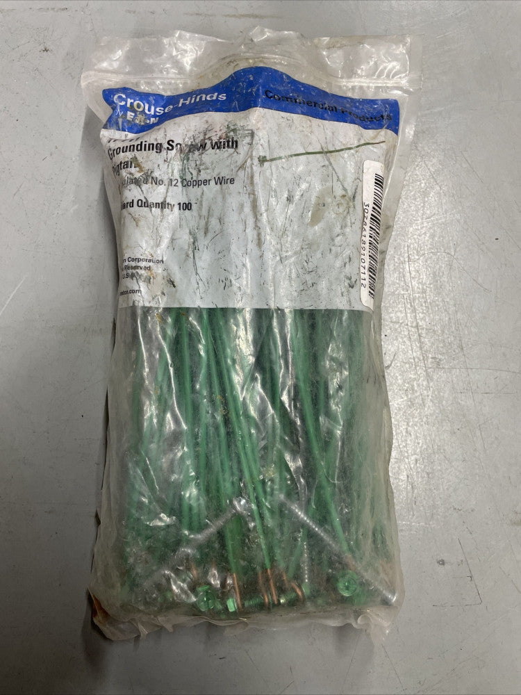 New Old Stock! EATON TP711 GROUNDING SCREW WITH PIGTAIL 100 PCS  8"