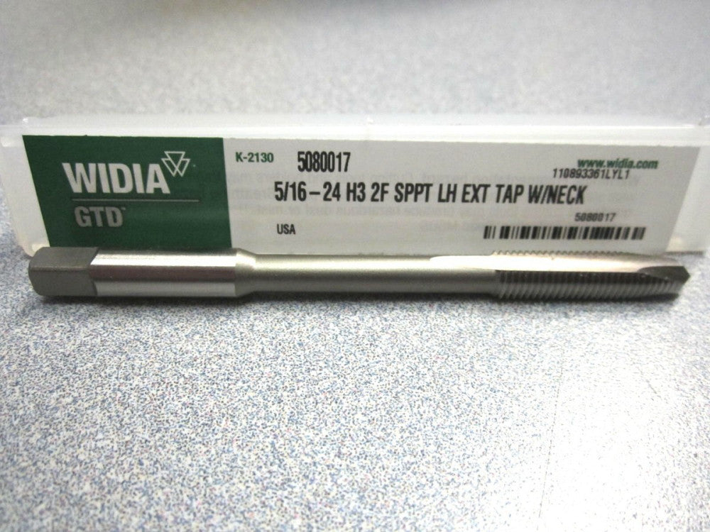 Widia 5/16"-24 LH Spiral Point Extension Tap W/Neck 2F H3 LH 