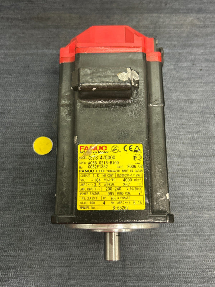 FANUC AC SERVO MOTOR A06B-0215-B100  C062F1352