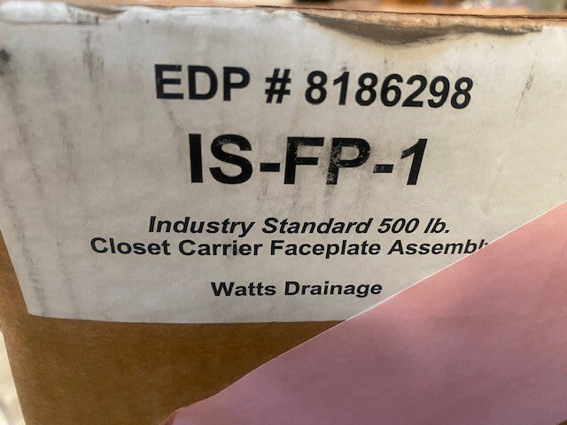 Watts IS-FP-1 Horizontal Closet Drainage Carrier Face Plate ISFP-1 Faceplate