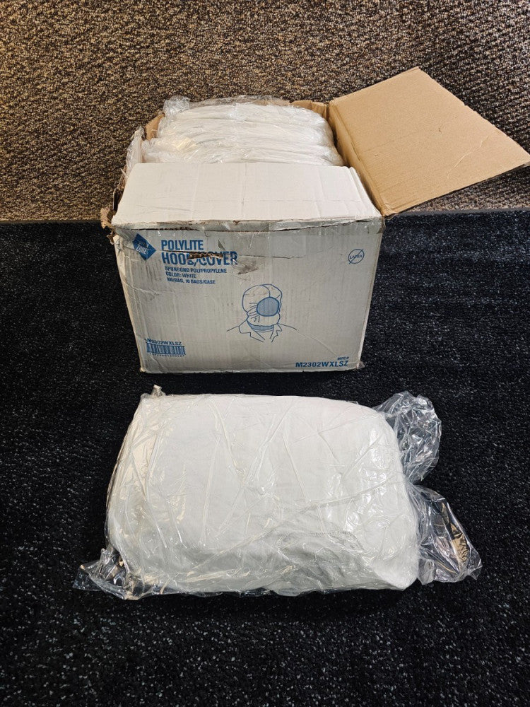 (QTY 1000) Safety Zone M2302WXLSZ XL White Disposable Spun Polypropylene Hood