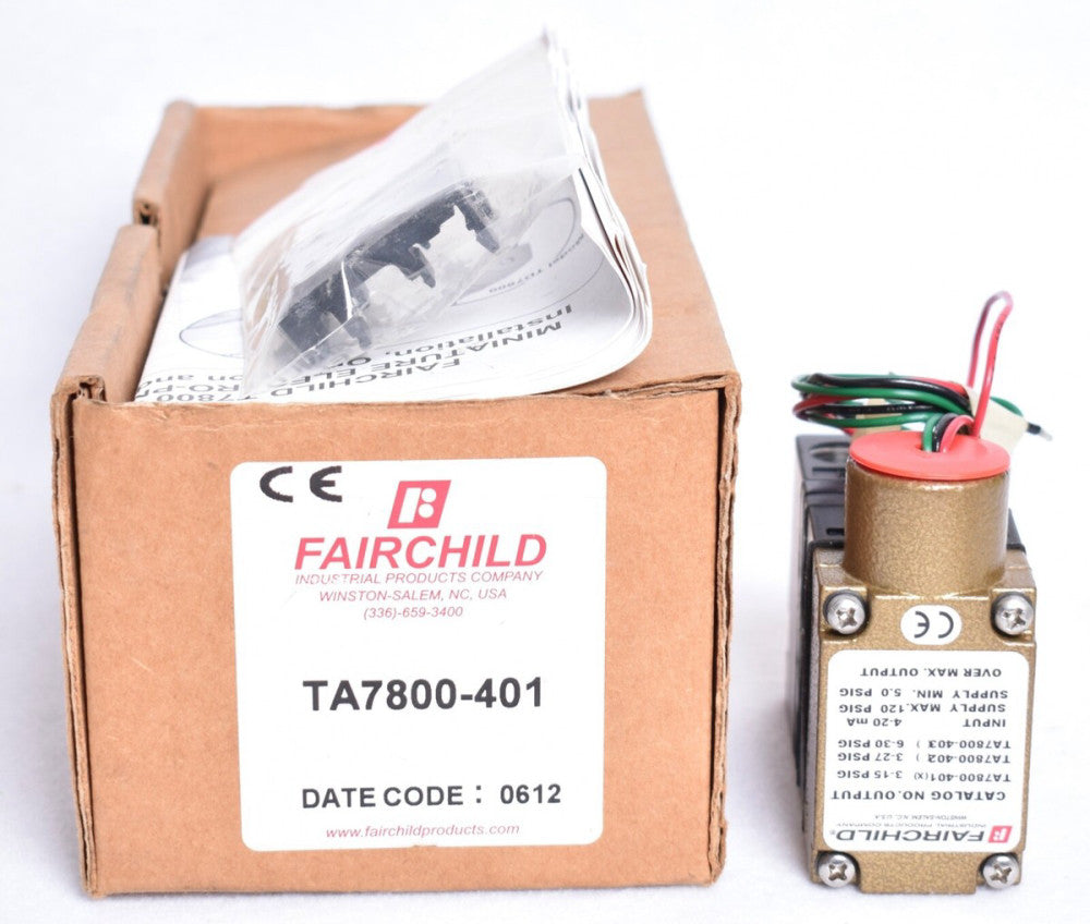 Fairchild T7800 Standard Range Miniature Electro Pneumatic Transducer TA7800-401