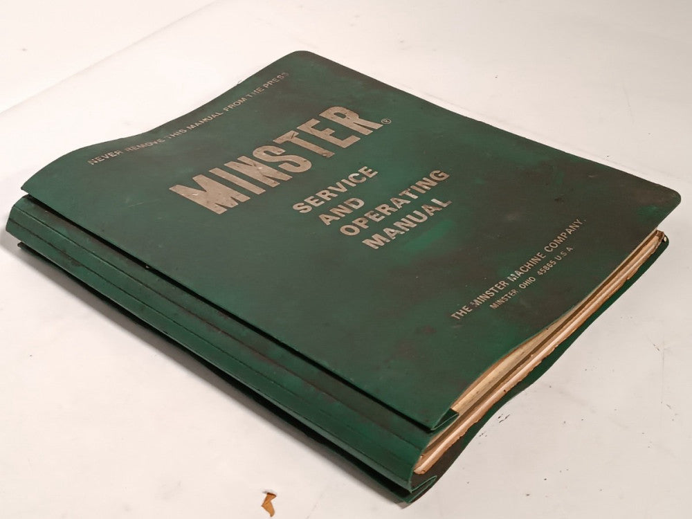 Minster 5-101 OBI Power Press Service & Machine Operating Manual, Edition #805