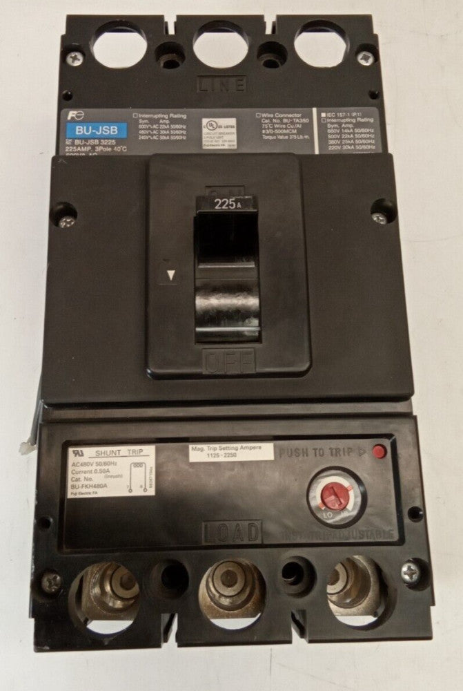 Fuji BU-JSB3225 Circuit Breaker 225 AMP 3 Pole 