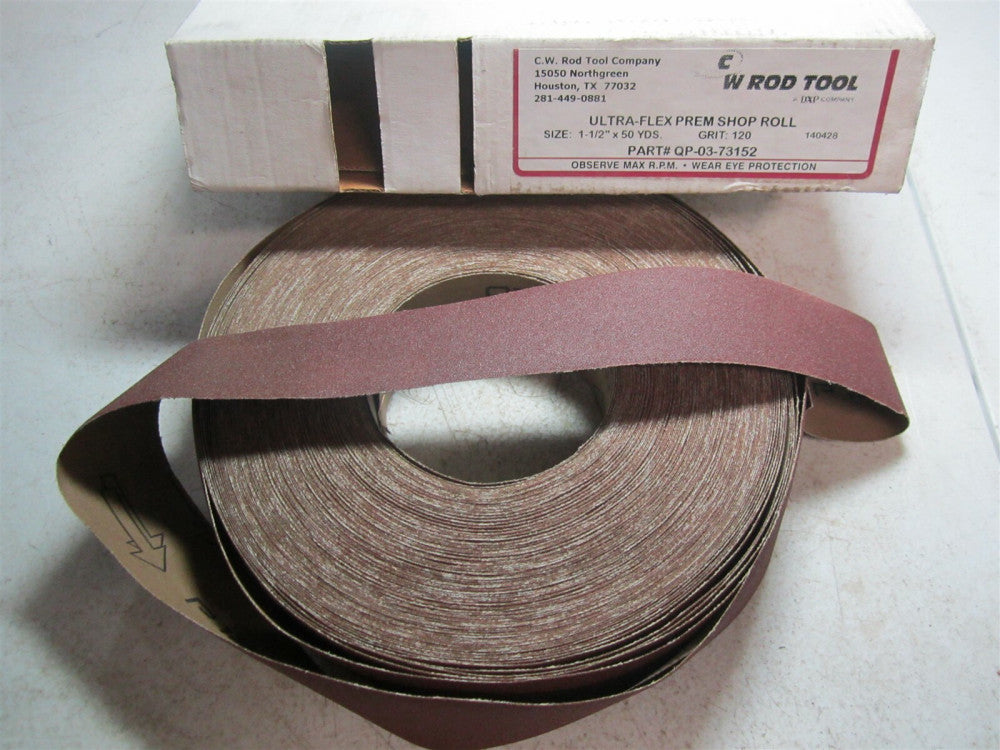 Quality Plus QP 03-73152 1-1/2" x 50 Yard 120-Grit Ultra-Flex Premium Shop Roll