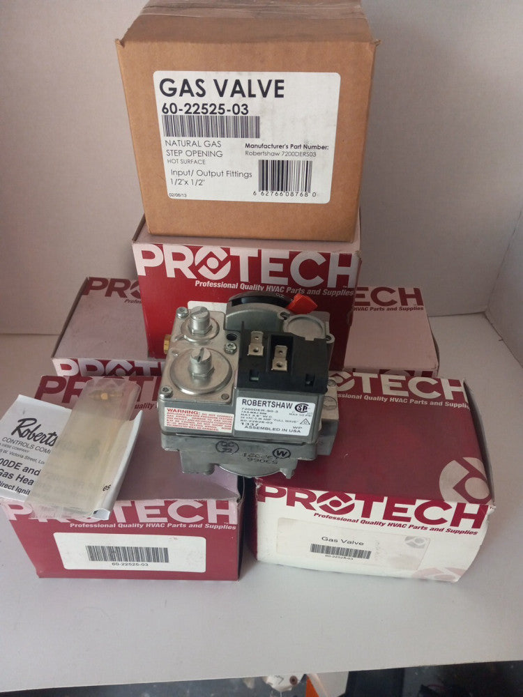Lot of 7 ROBERTSHAW/PROTECH 7200DER-SO-3 GAS VALVE 7A5-B6J-506 60-22525-03 1532 
