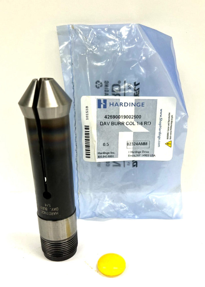 HARDINGE DAVENPORT BURRING 1/4" ROUND COLLET OAL 4-7/8"