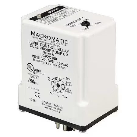 Macromatic Lcp2c100 Control Relay,Dual Pump Up,120V