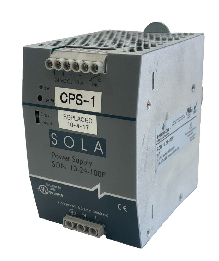 USED EMERSON SOLA HD SDN10-24-100P POWER SUPPLY SDN1024100P