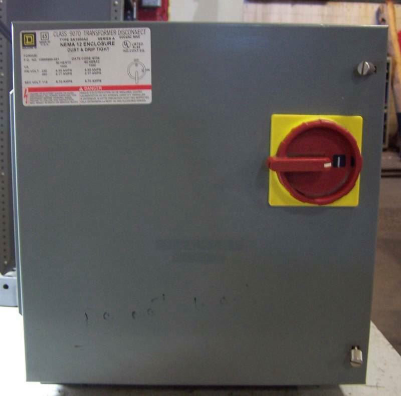SQUARE D 1000 VA TRANSFORMER DISCONNECT 600 VAC 3R SQ D 9070 SK1000A2 