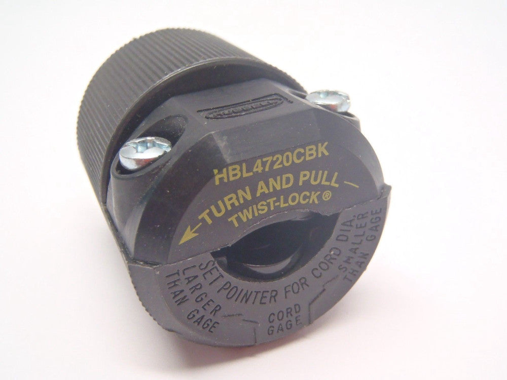 Hubbell HBL4720CBK Insulgrip Twist-Lock Plug