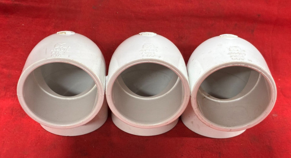 UNBRANDED 406-015 1-1/2" 90° ELBOW PIPE FITTINGS PVC-I SCH40 D-2466 (LOT OF 3)