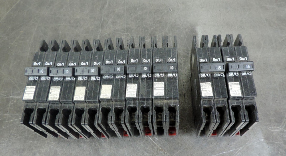 Allen Bradley AB 1492-MCAA215 & 1492-MCAA210  Circuit Breaker  Lot of (8)
