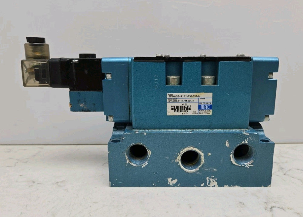 Mac MV-A3B-A111-PM-591JJ Pneumatic Solenoid Valve 1/2" Npt 150Psi 24Vdc Coil