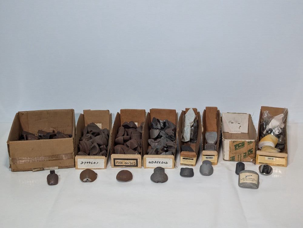 Lot of assorted HTC, PCS metal molded components foot, wedge, tip, machine parts