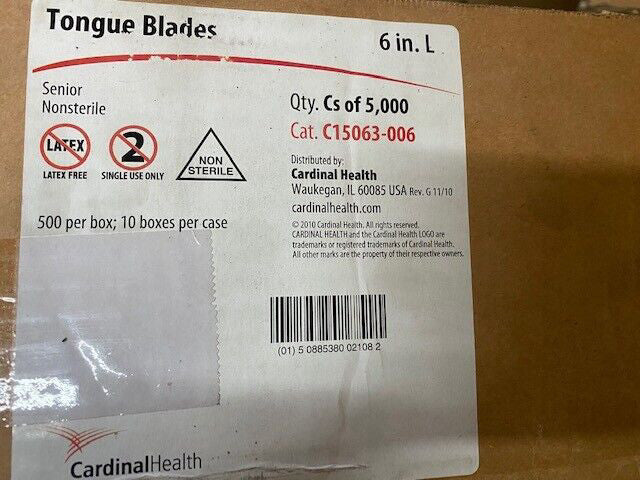 (Case of 5,000) Cardinal Health C15063-006 Tongue Blades