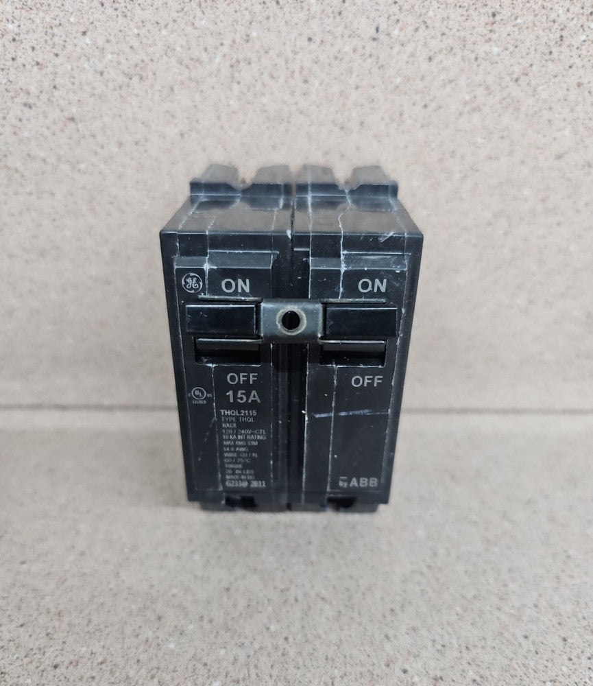 General Electric THQL2115 2 Pole 15 Amp 120/240 Volt Plug On Circuit Breaker NTO