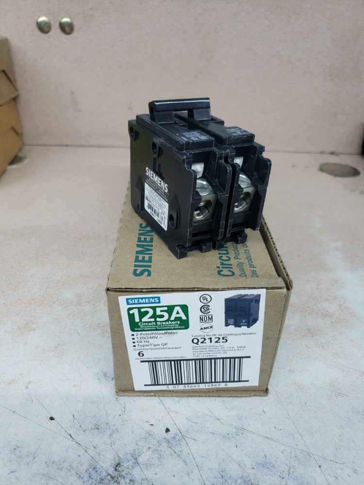 1 NEW Siemens 125A Circuit Breaker 2 Pole Type QP Q2125